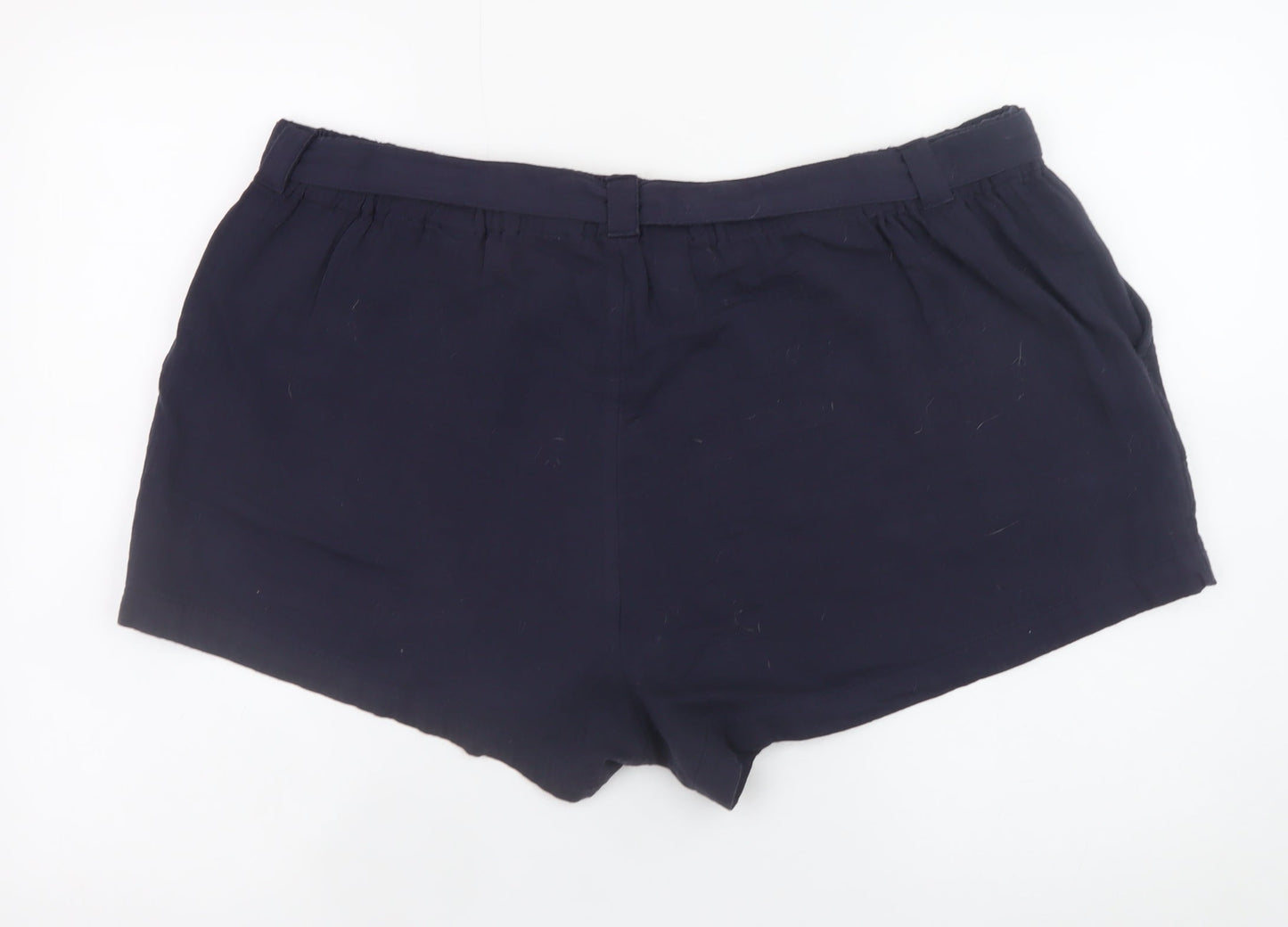 Marks and Spencer Women’s Black Cotton Paperbag Shorts Size 22