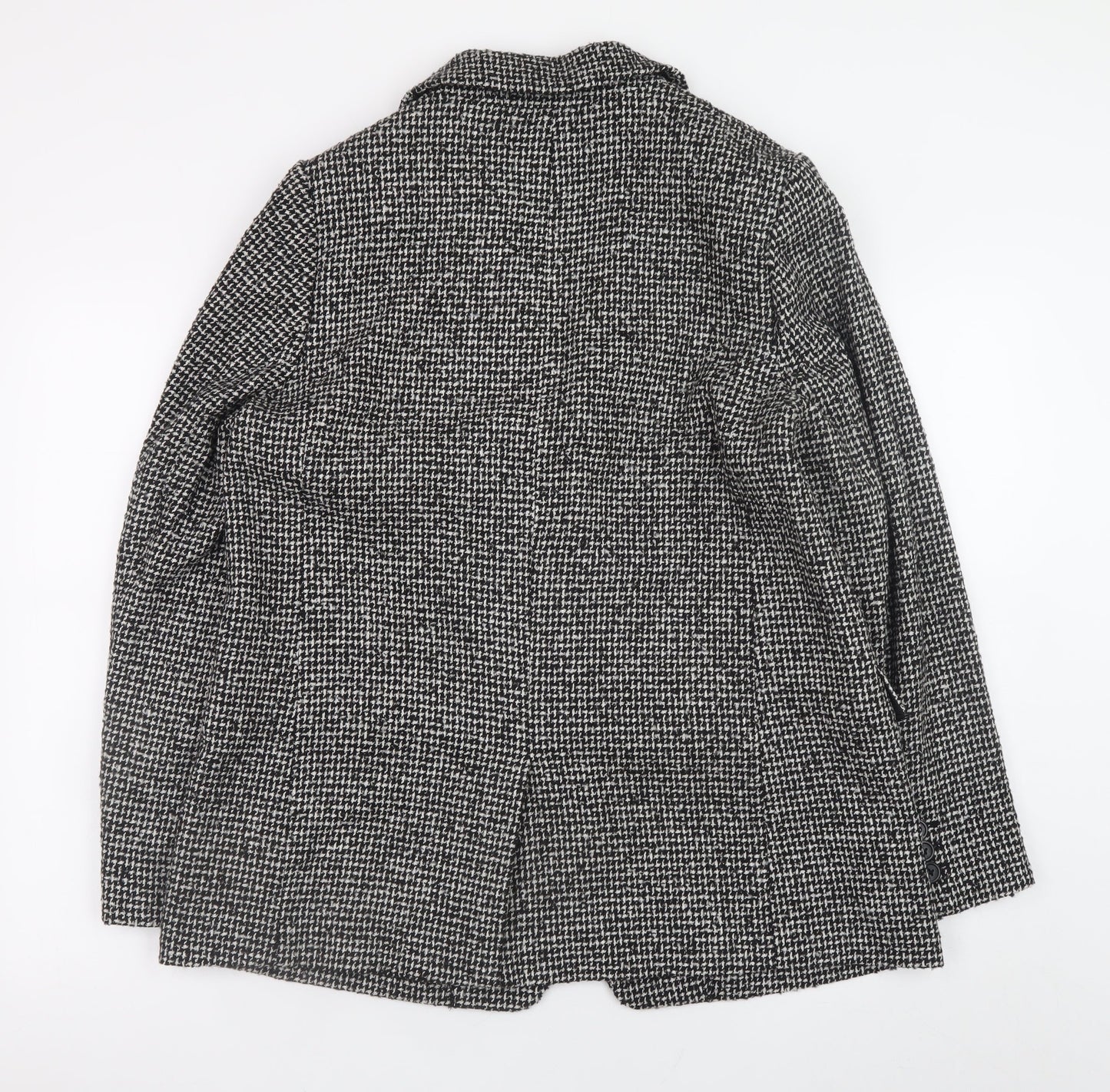 Marks and Spencer Women's Black Herringbone Blazer Jacket Size 14