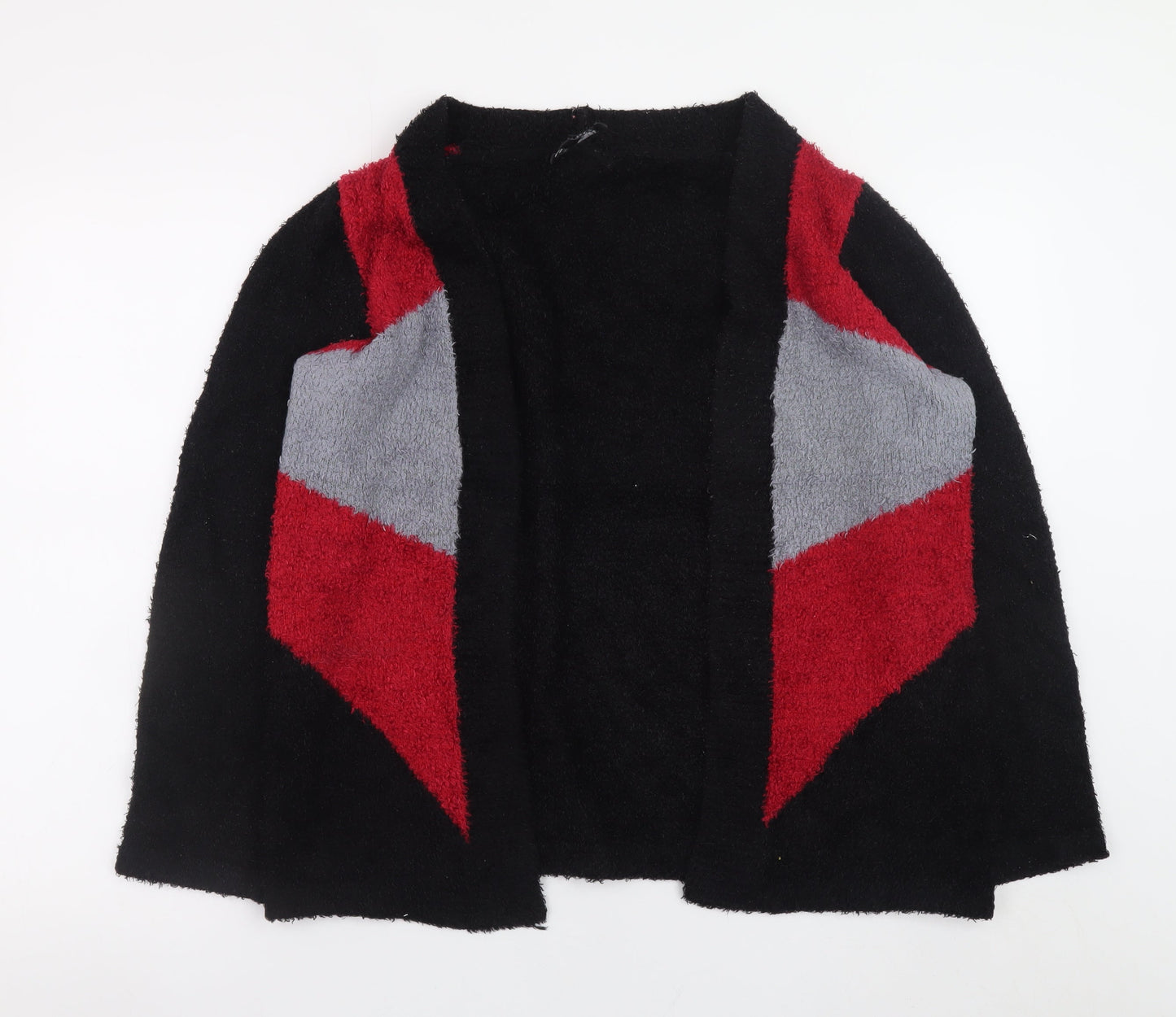 Next Womens Black Red Grey Geometric Cardigan Small Knitwear