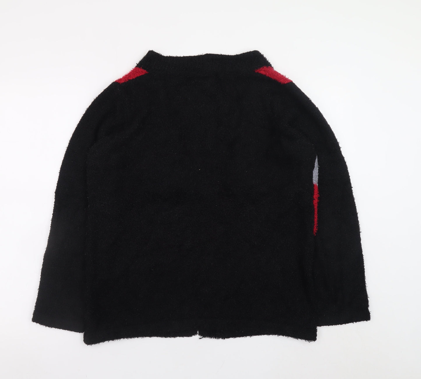 Next Womens Black Red Grey Geometric Cardigan Small Knitwear