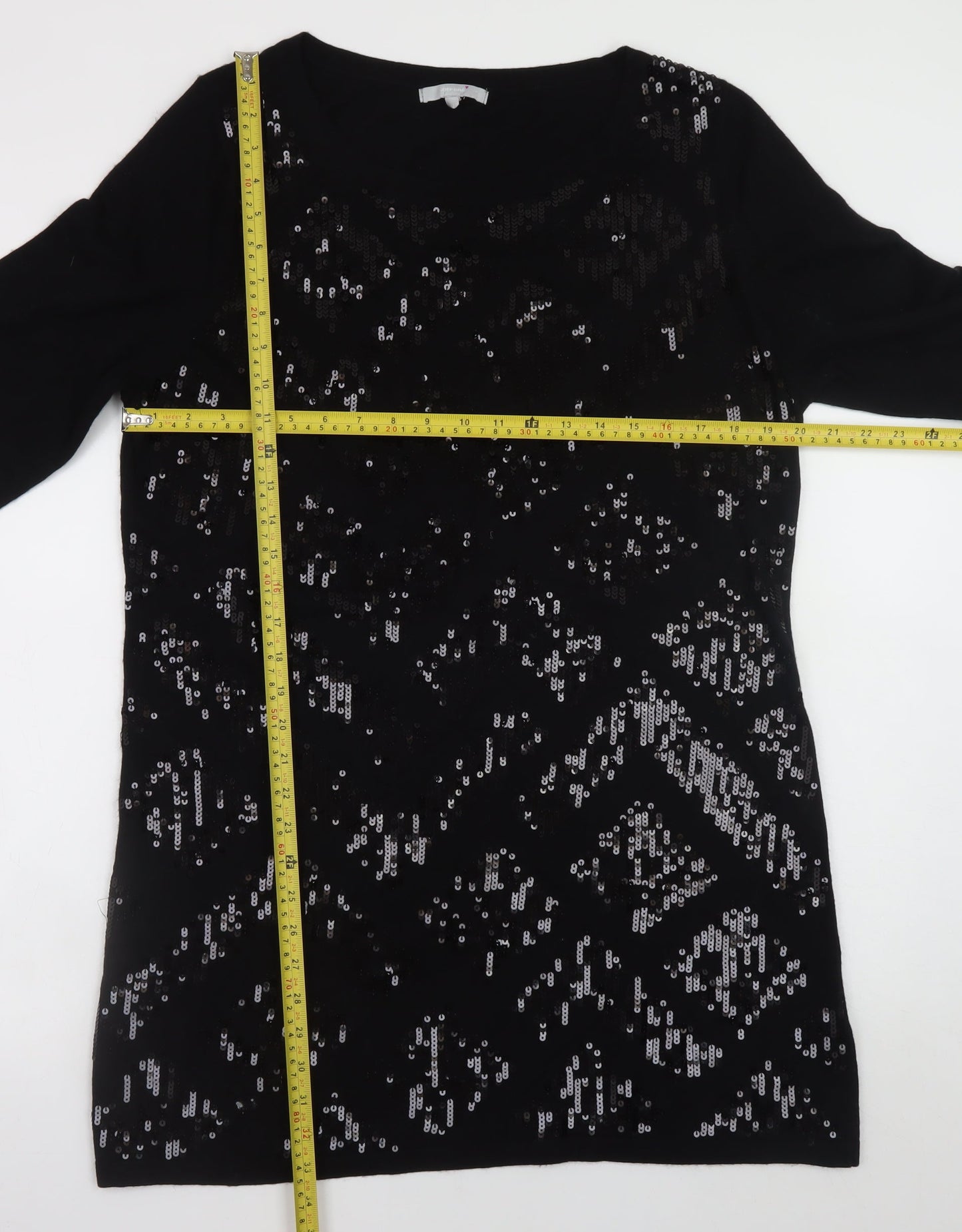 Marks and Spencer Per Una Women Black Size 18 Sequin Knit Jumper
