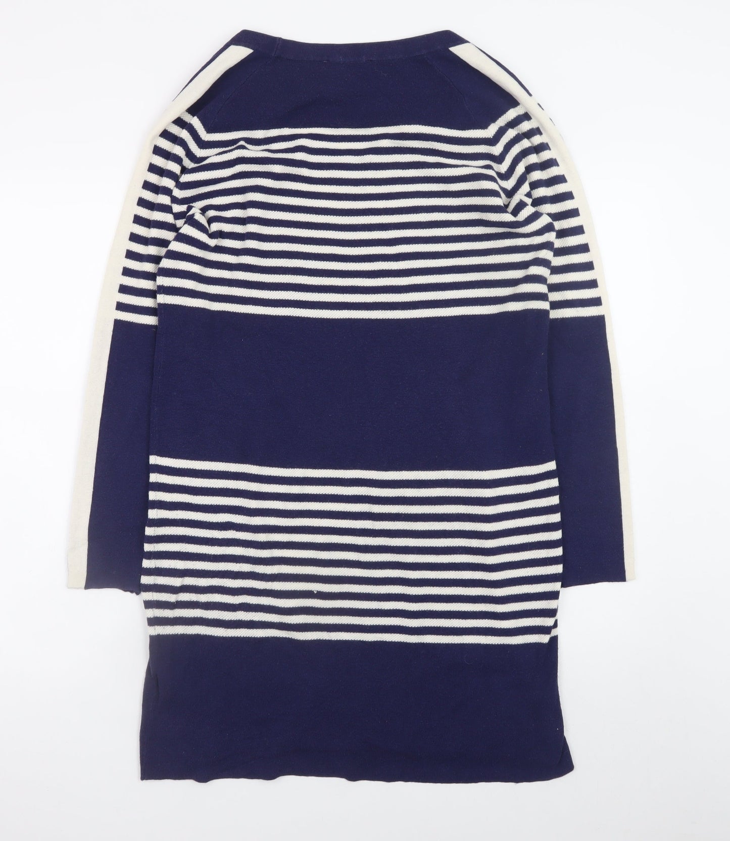 Great Plains Women Blue Striped Jumper Dress L Knit Casual