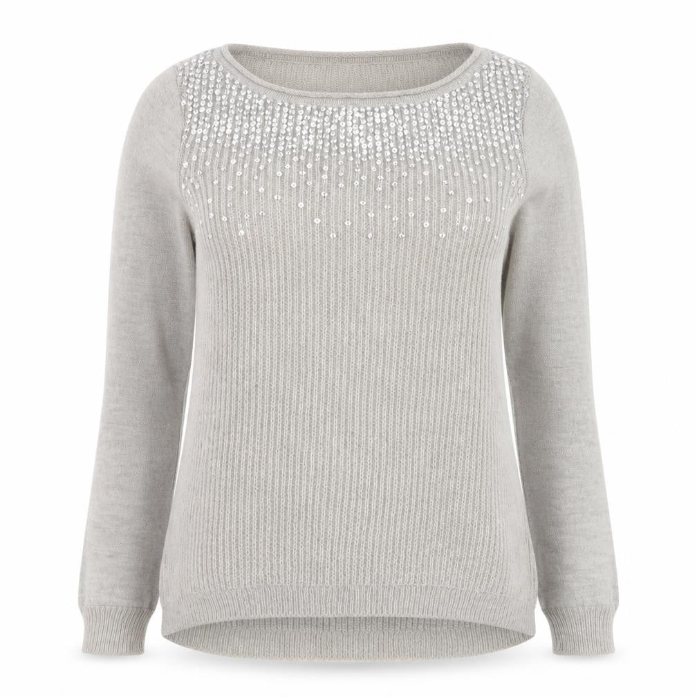 Mint Velvet Women’s Grey Sequin Knit Jumper Size 12