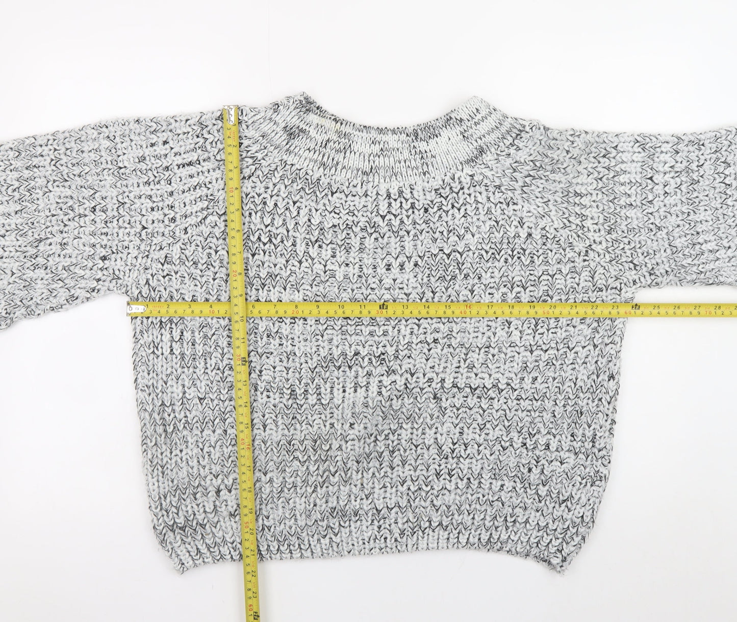 New Look Women's Grey Chunky Knit Pullover Jumper Size M