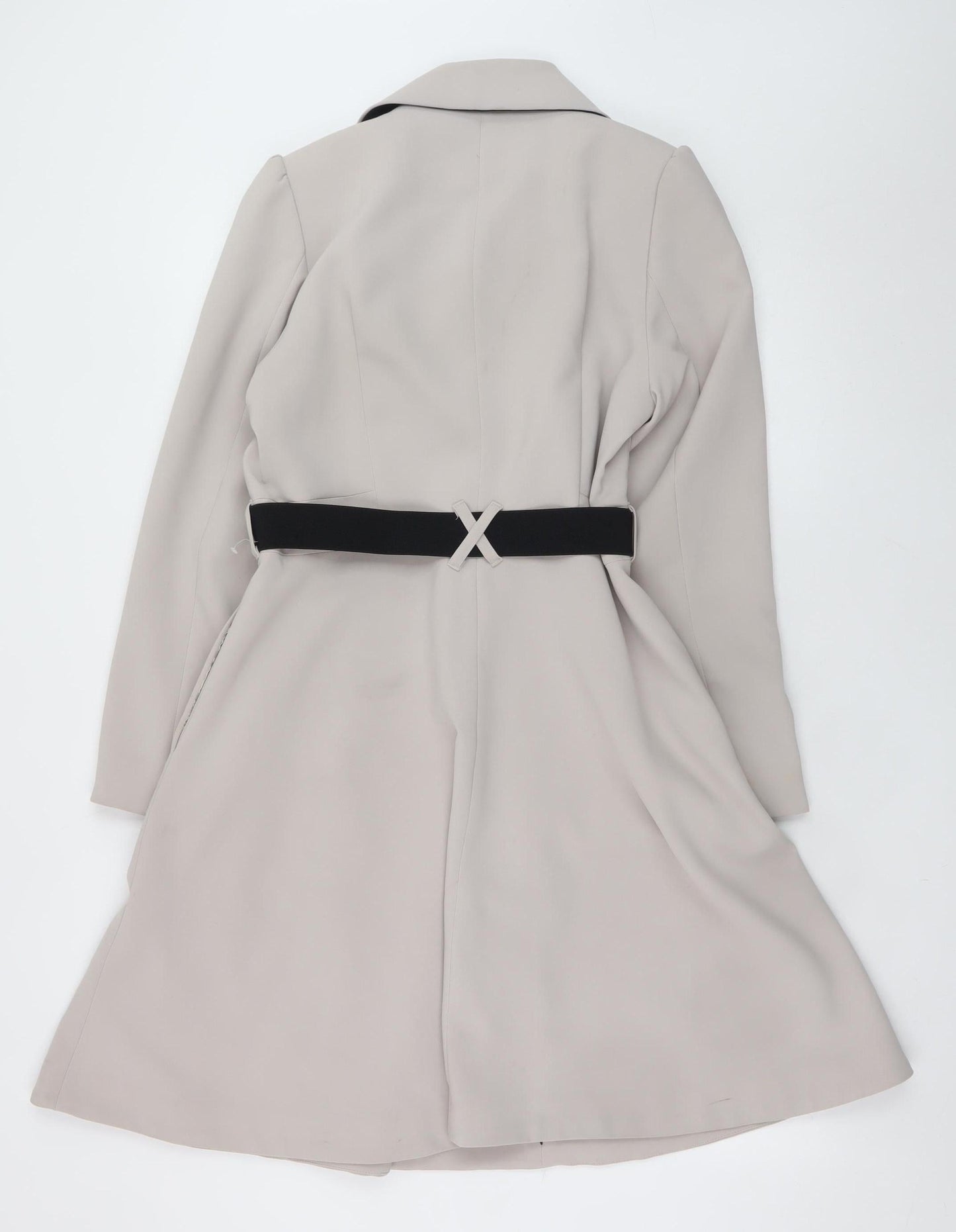 H&M Womens Beige Long Belted Trench Coat Size 10