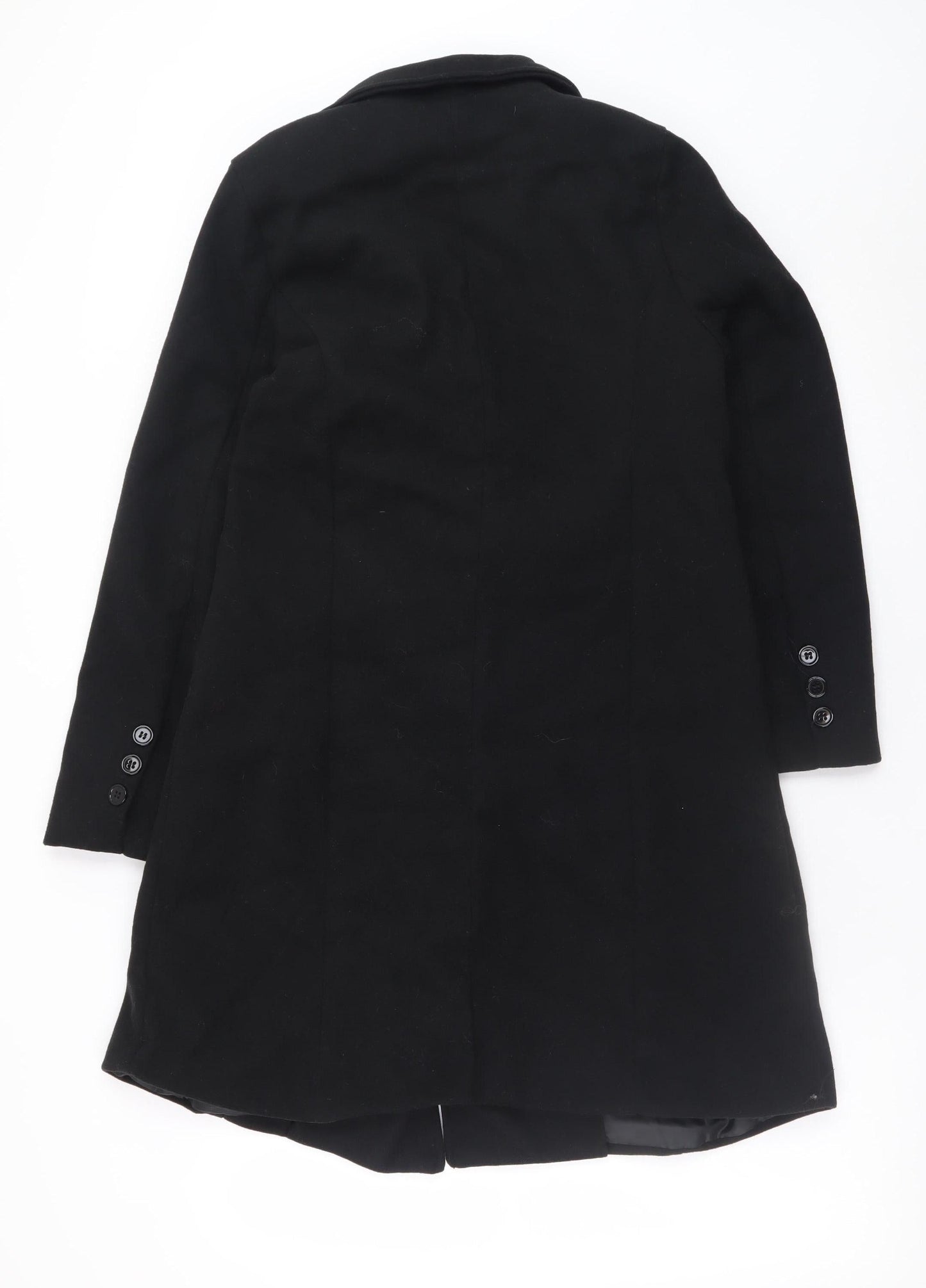 RVHSWDS Women’s Black Wool Blend Mid-Length Pea Coat M