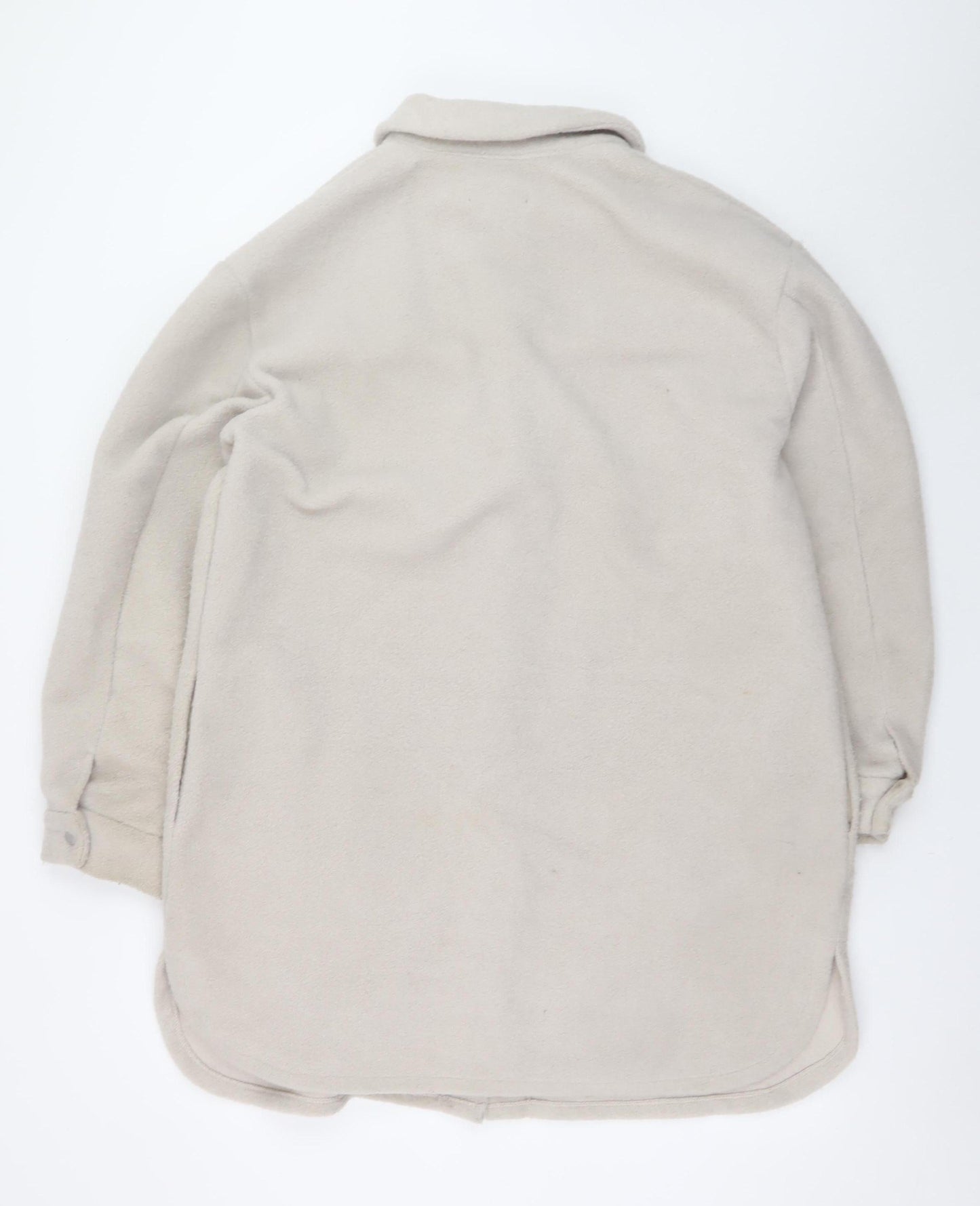 New Look Women Beige Long Fleece Shacket Jacket Size M