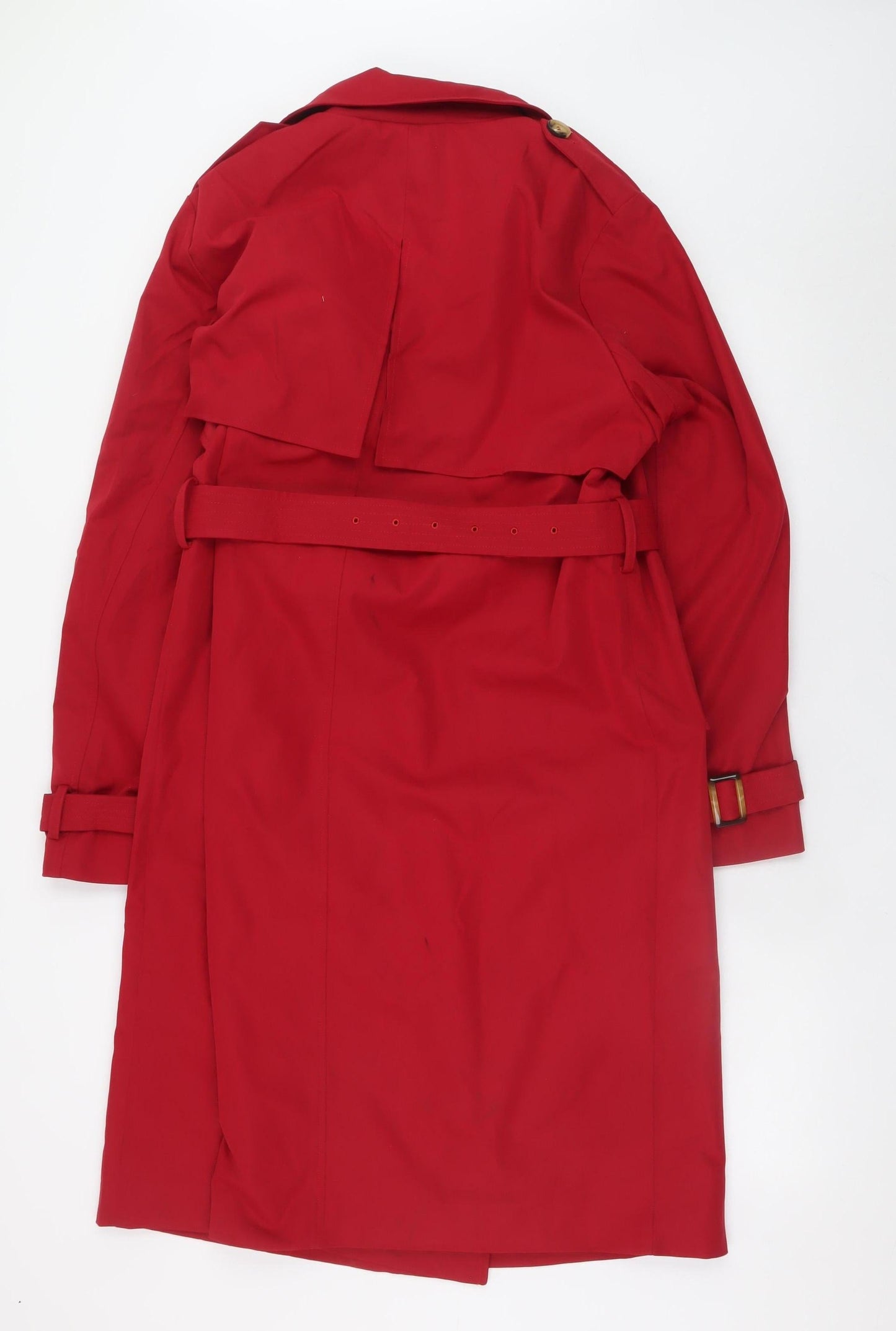 Orolay Womens Red Long Trench Coat Belted Classic L