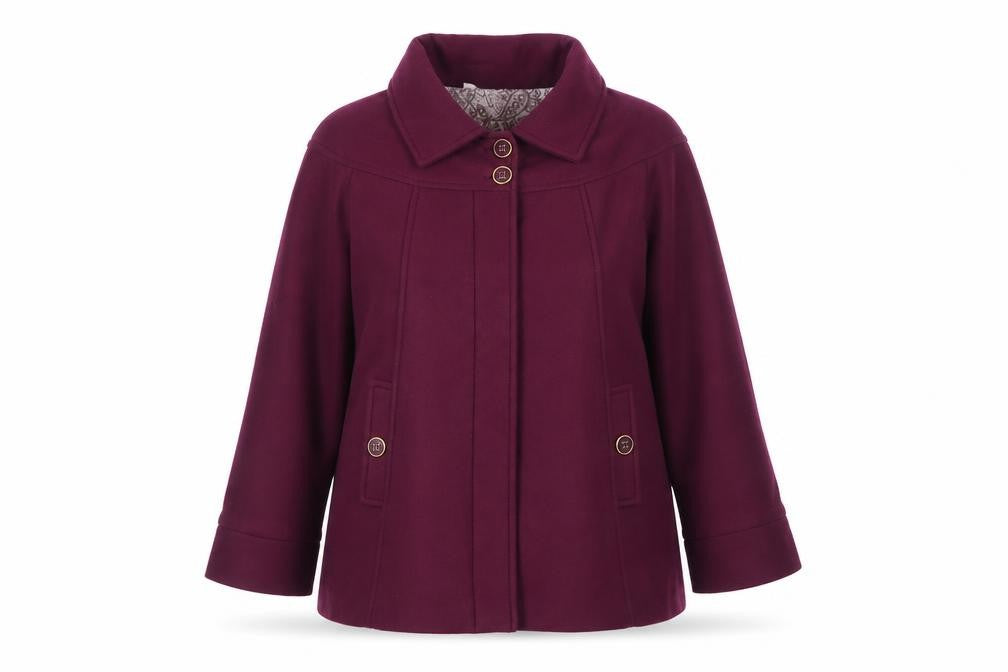 Anne De Lançay Women's Purple Mid-Length Coat UK 14 Classic Style