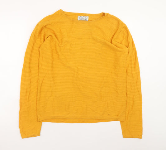Jack & Jones Unisex Yellow Cotton Crew Neck Jumper Medium