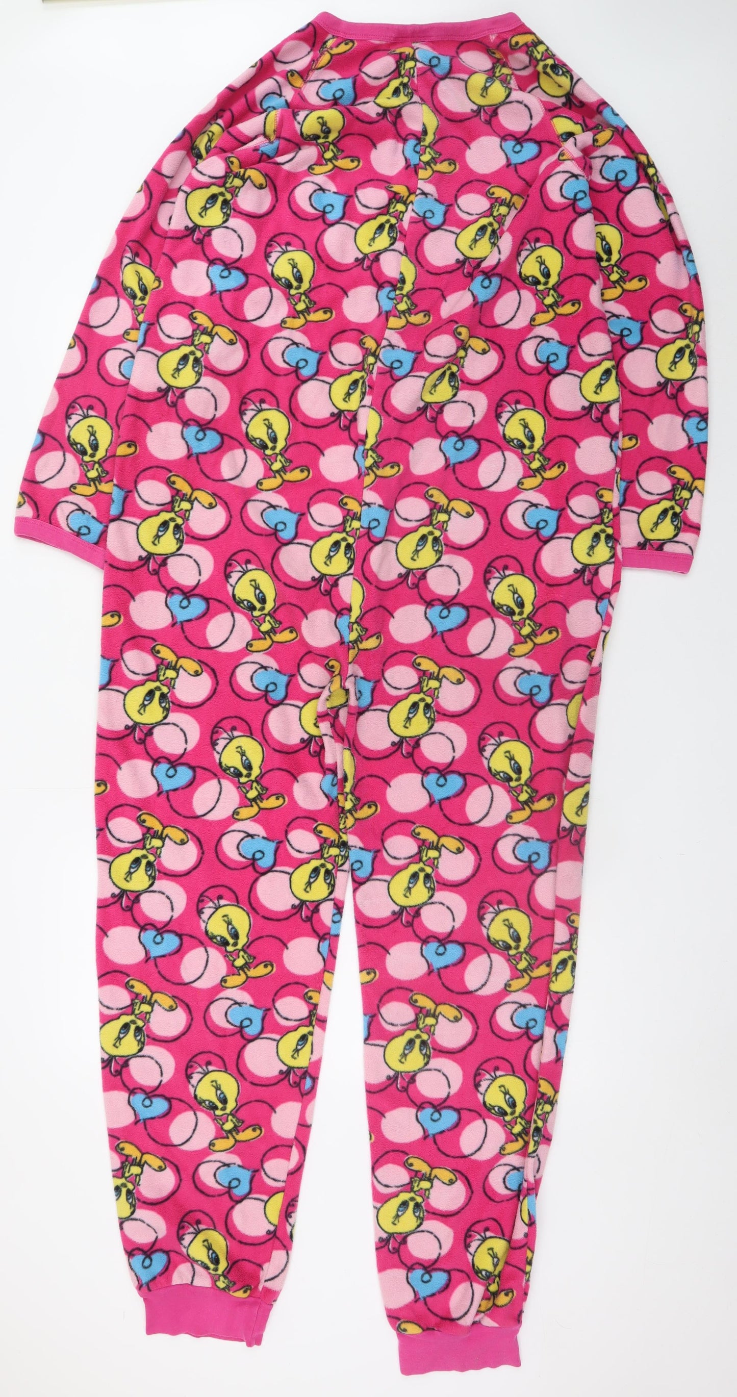 Tweety Women's Pink Fleece One Piece Pyjamas Size 12-14