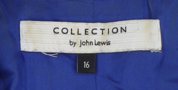 John Lewis Women’s Blue Blazer Size 16 Classic Lined Formal Jacket