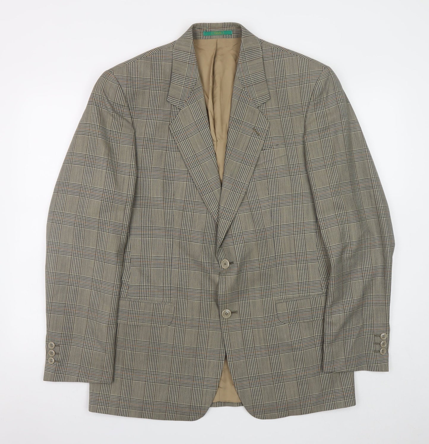 Canda Men's Brown Check Wool Blazer 38in Classic Fit Mid-Length