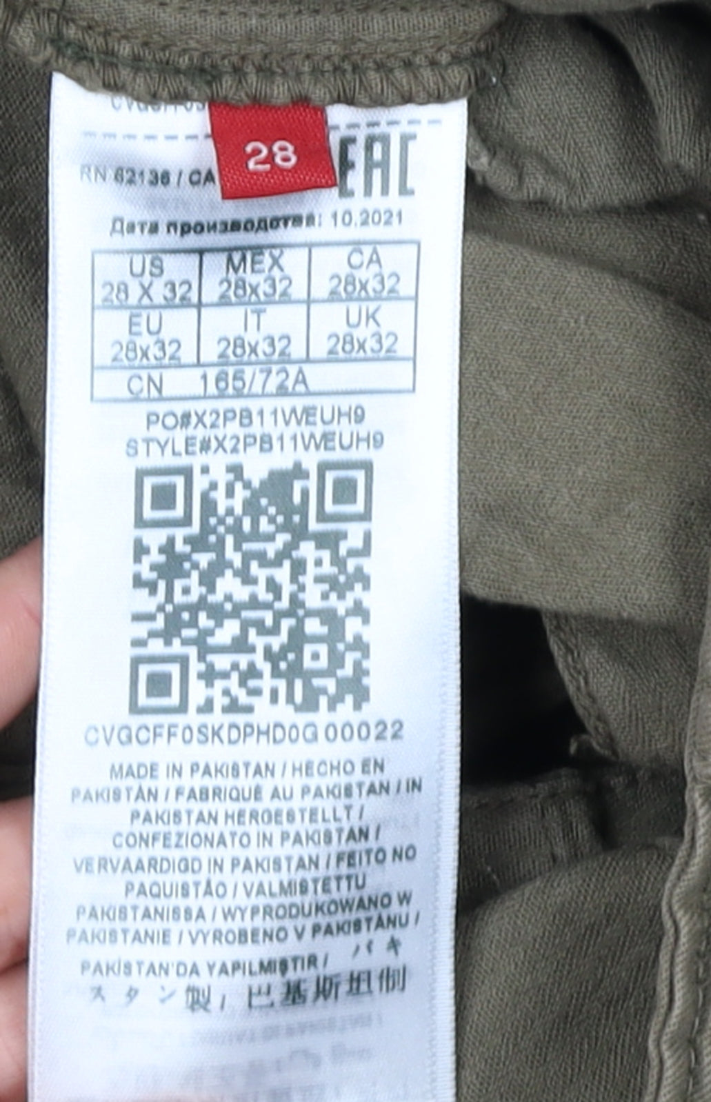 Guess Men's Brown Cargo Trousers 28x32 Mid Rise Regular Straight
