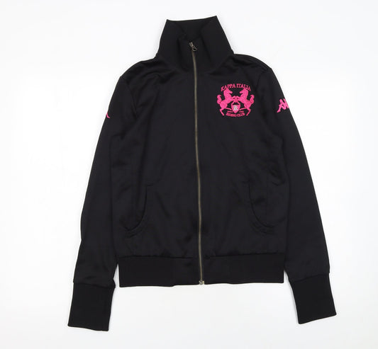 Kappa Women’s Black Track Jacket L Riding Club Logo Zip Front