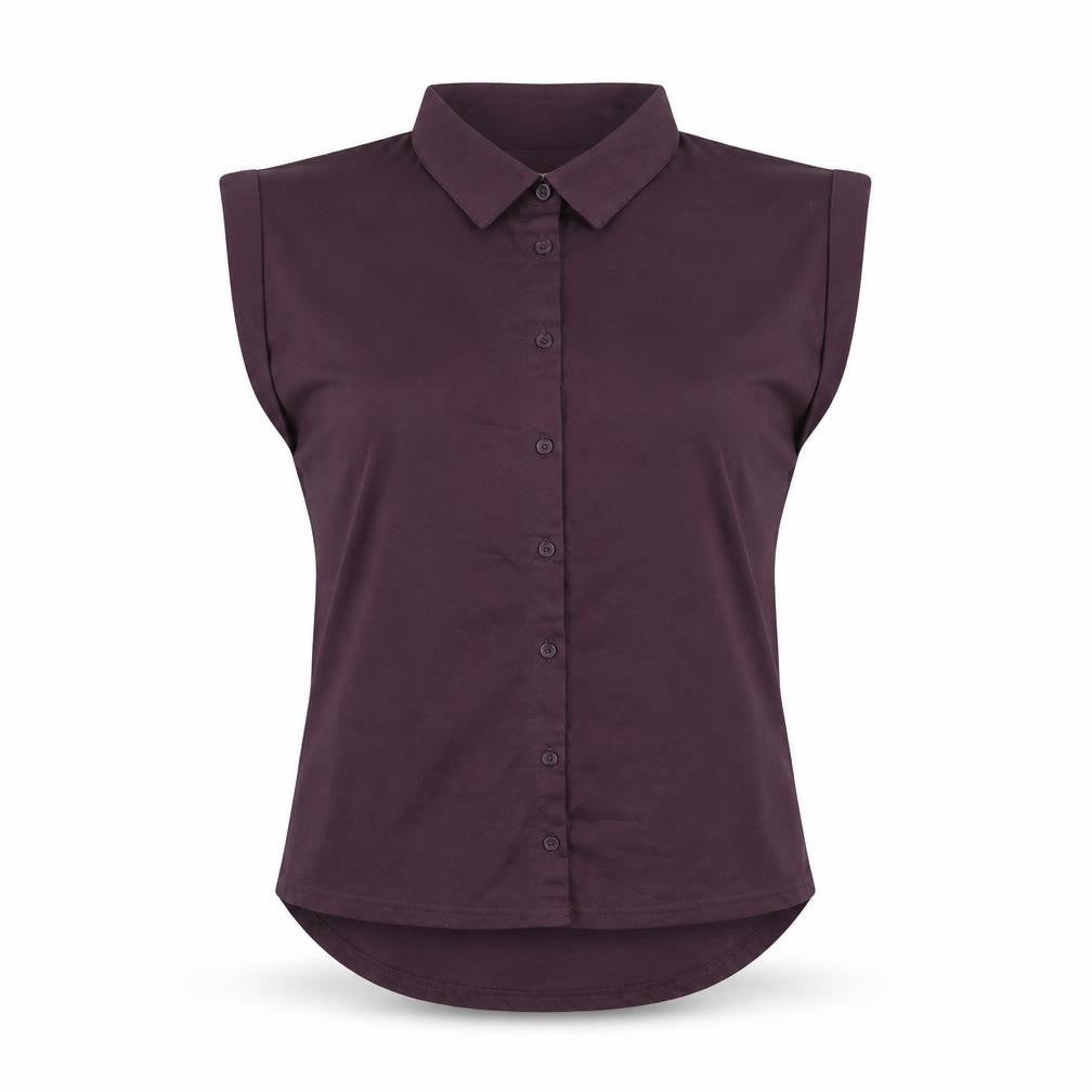 River Island Women's Purple Button-Up Collared Sleeveless Blouse Size 8