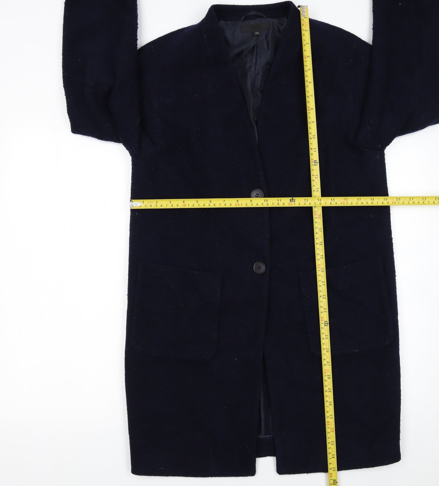 Uniqlo Women’s Black Wool Blend Long Overcoat Size S