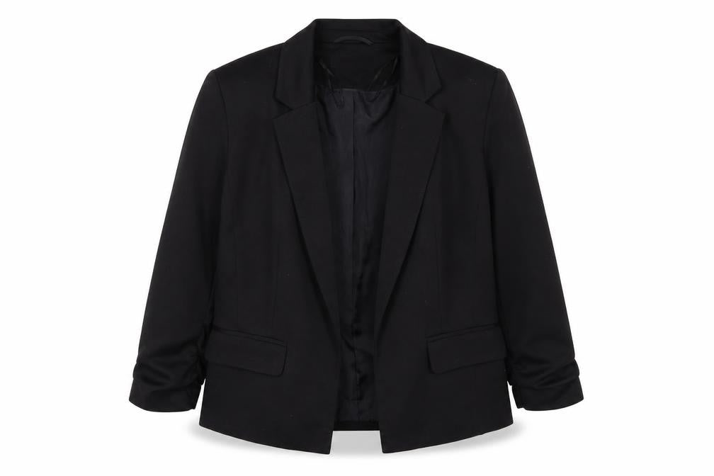 Front view of Miss Selfridge Women Black, size 10, Classic Blazer Jacket