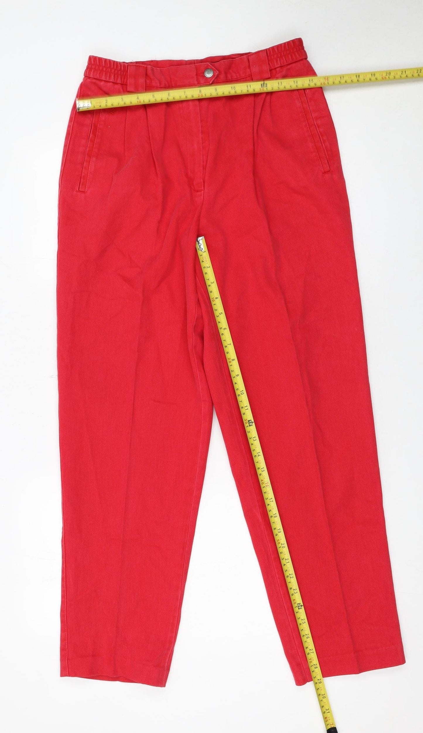 Gardeur Womens Red Cotton Tapered Classic Jeans Size 12