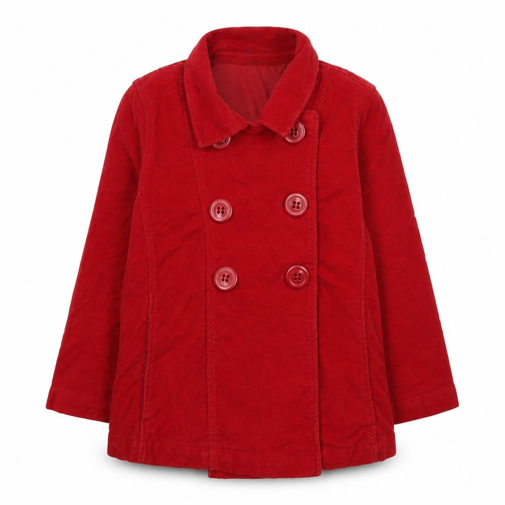 Marks and Spencer Women Red Cotton Pea Coat Size 16 Mid-Length