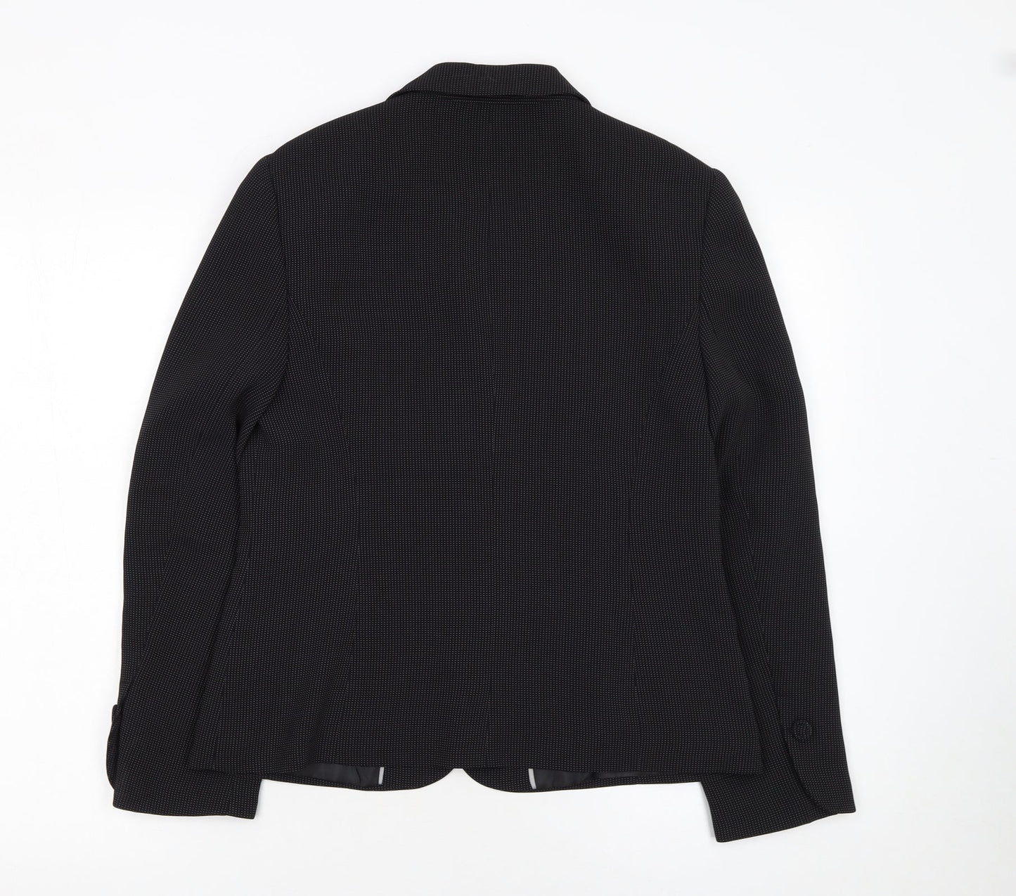Next Women Petite Black Pinstripe Blazer Size 12 Classic Fit