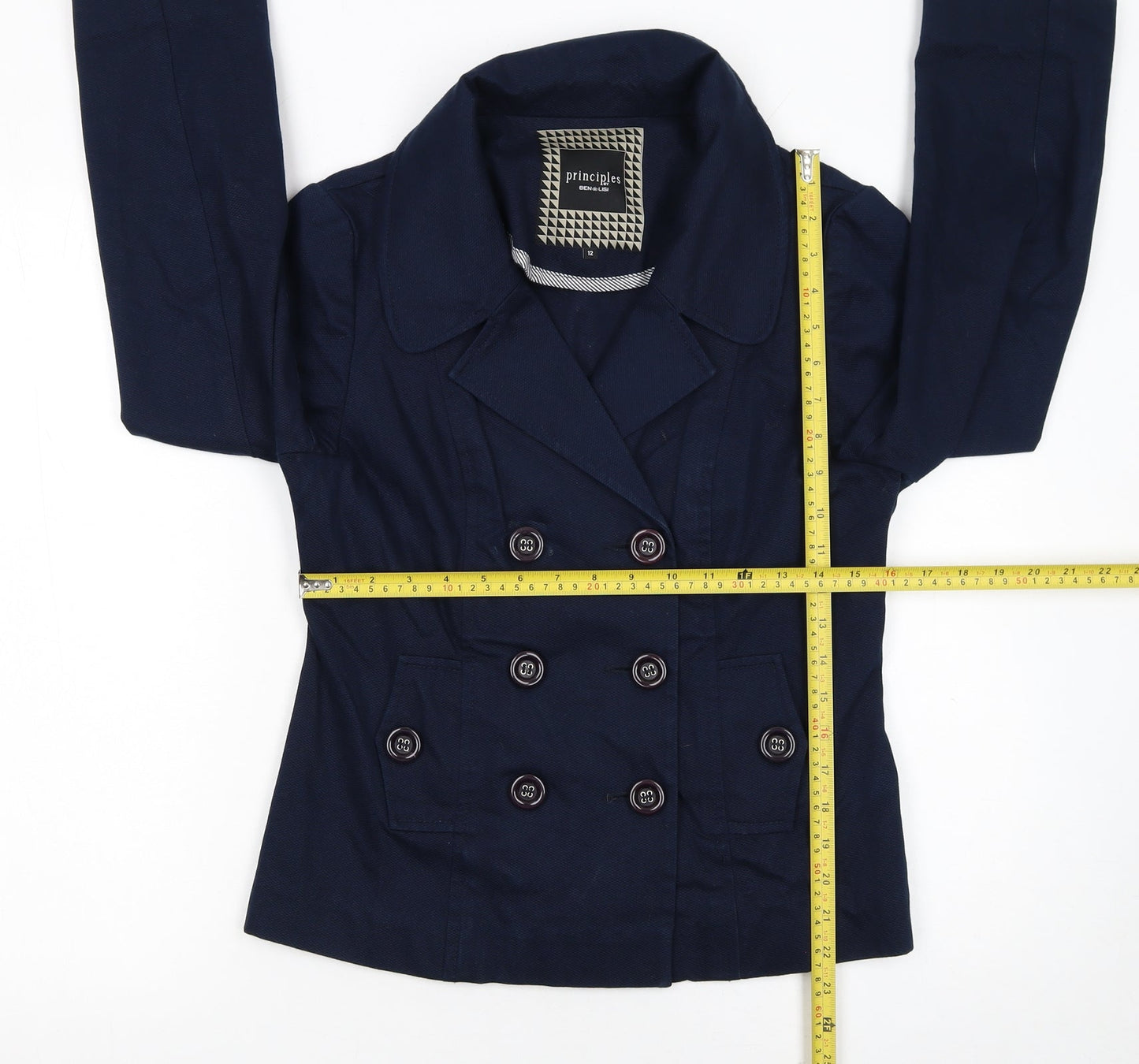 Principles by Ben de Lisi Women's Blue Size 12 Double-Breasted Blazer