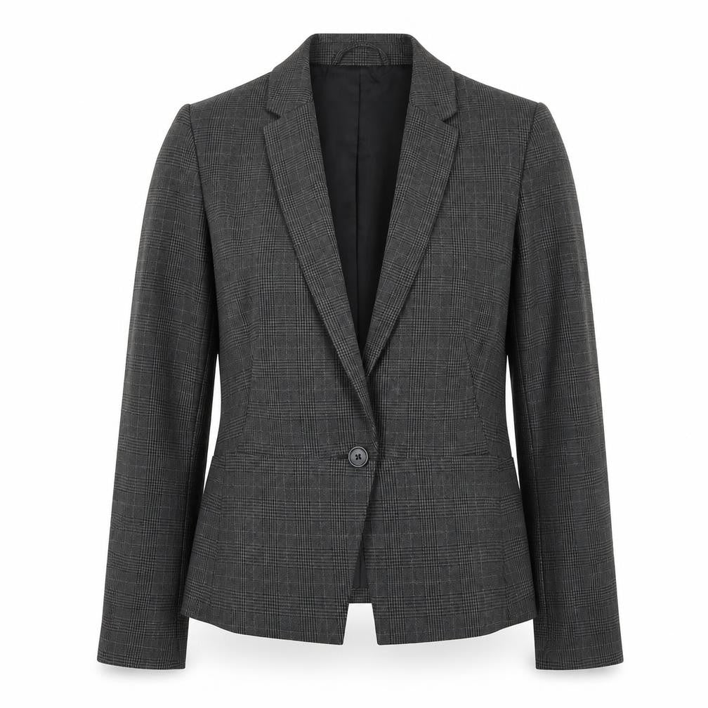 Marks & Spencer Women’s Grey Check Tailored Blazer UK 12