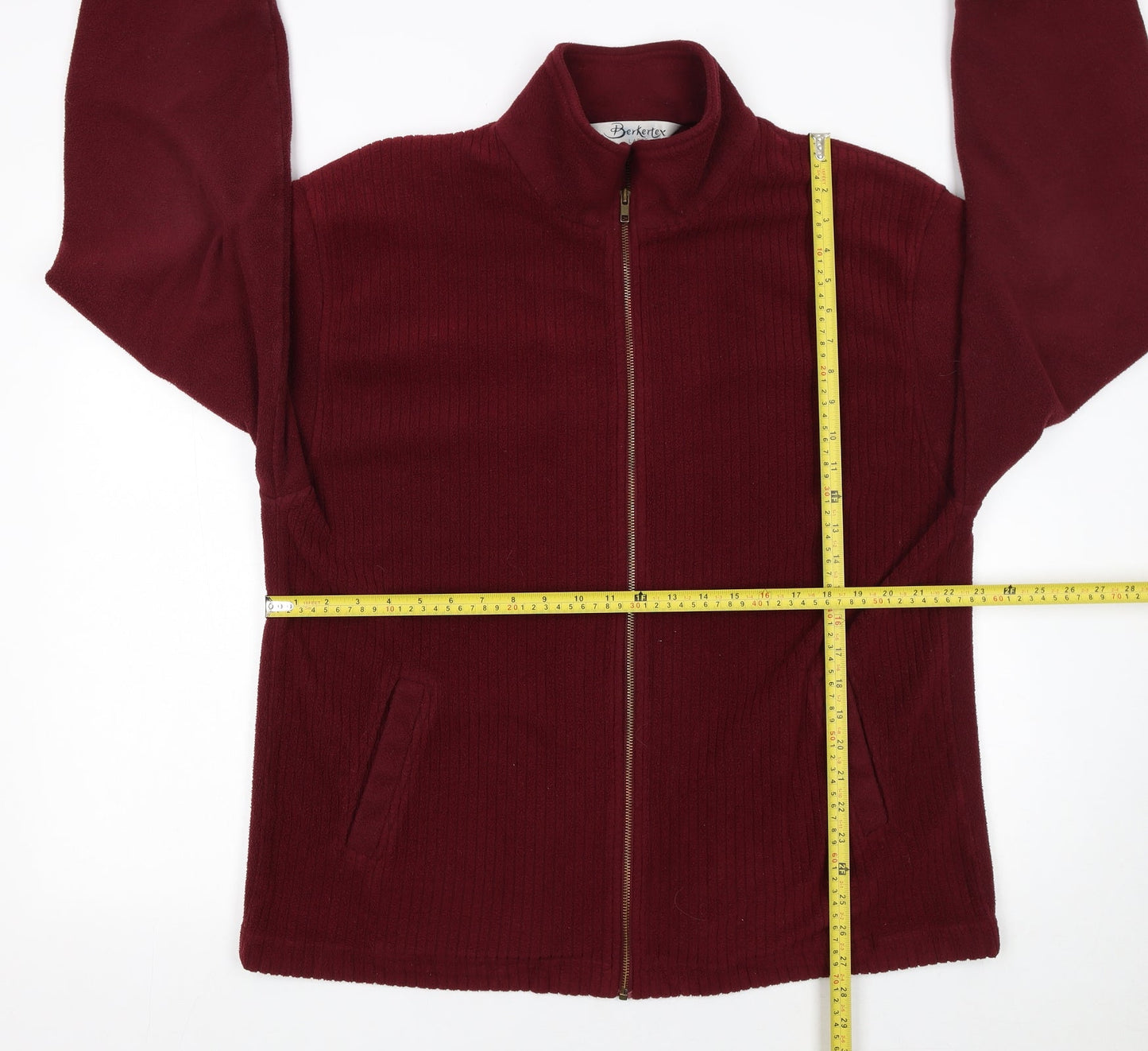 Berkertex Men's Red Fleece Full Zip Jacket Size L
