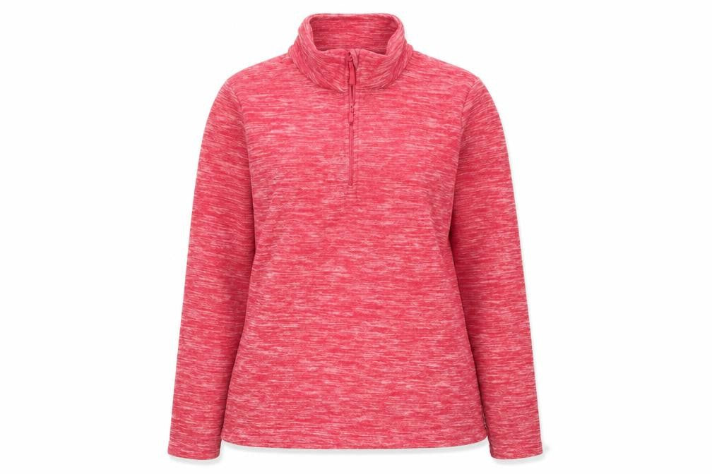 Mountain Warehouse Womens Red 1/4 Zip Fleece Pullover UK 8