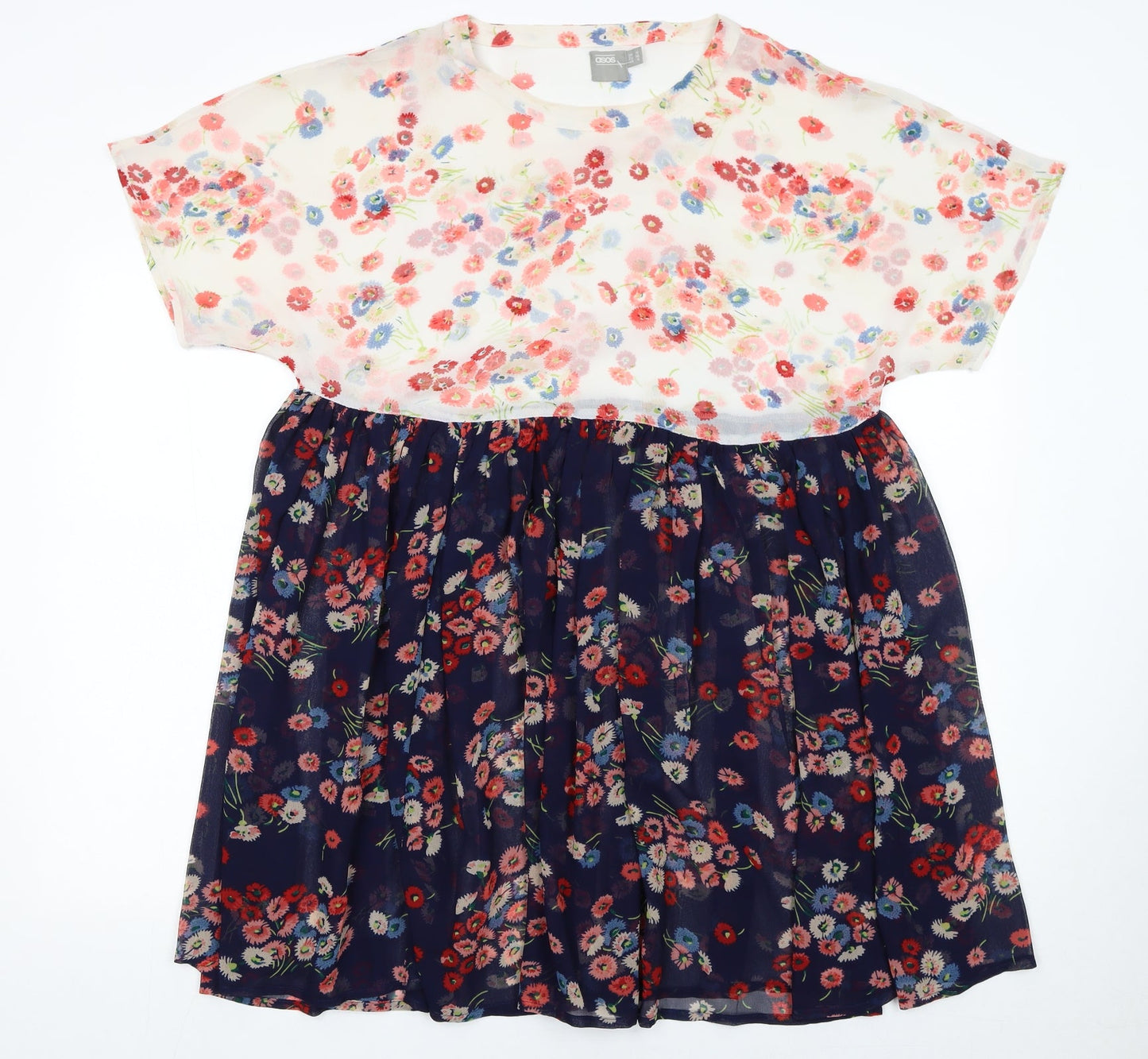 ASOS Women’s Multicoloured Floral Fit & Flare Knee Dress Size 10