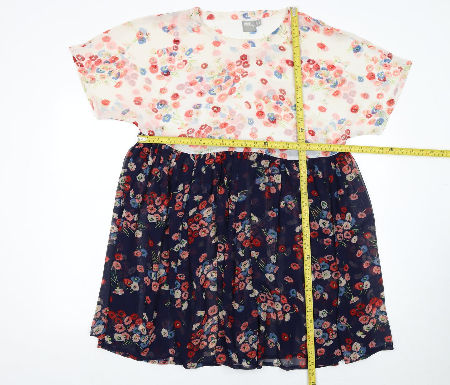 ASOS Women’s Multicoloured Floral Fit & Flare Knee Dress Size 10