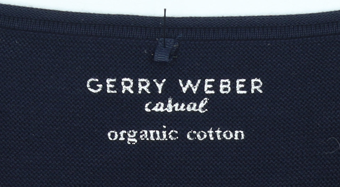 Gerry Weber Women Blue Striped Organic Cotton Pullover Jumper Size 10