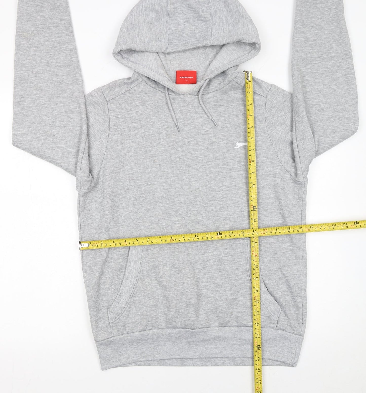 Slazenger Mens Grey XS Pullover Hoodie with Logo Pocket