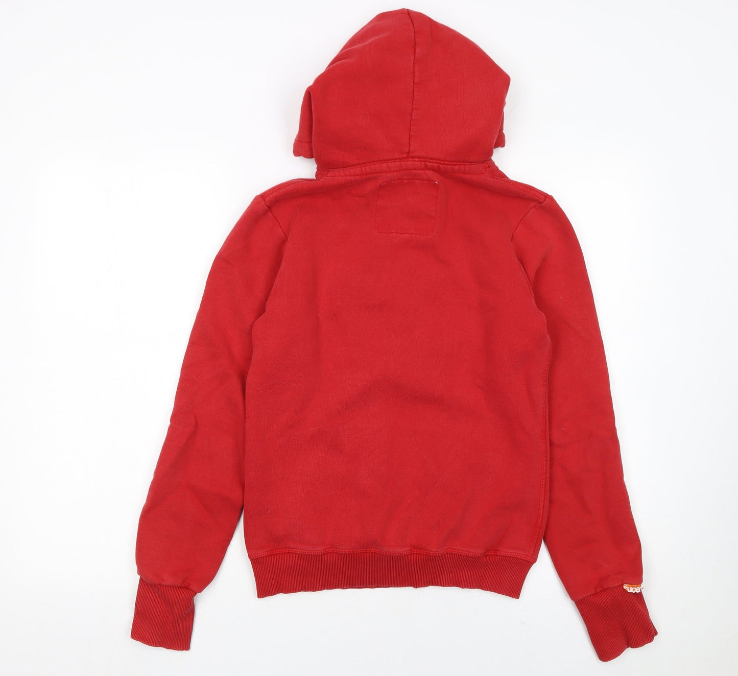 Superdry Women Red Pullover Hoodie S Cotton Blend Graphic Print