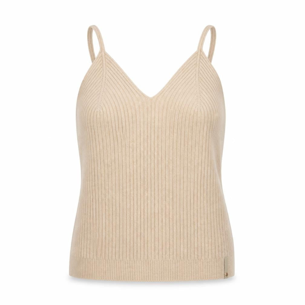 Savannah Miller for Next Womens Beige Ribbed Knit V-Neck Camisole Tank Top Size 18