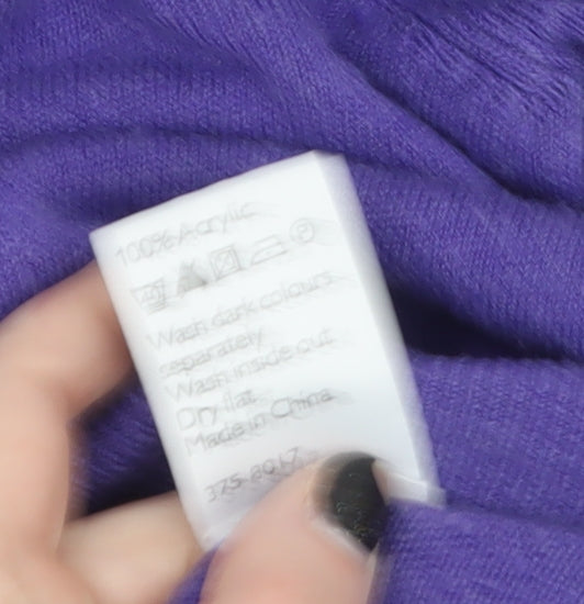 John Lewis Men Purple V-Neck Acrylic Pullover Jumper XL