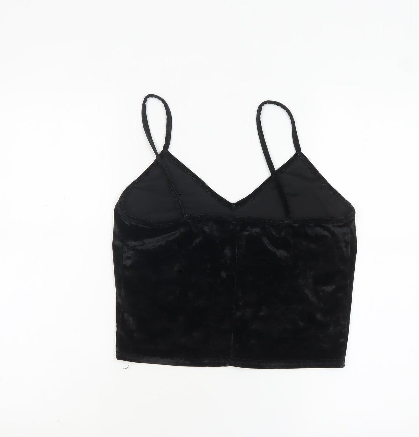 Sparkle & Fade Women's Black Velvet Camisole Tank Top L