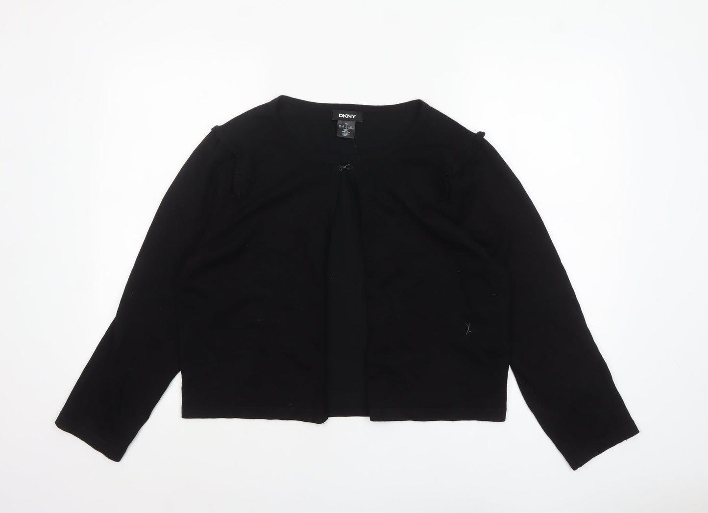 DKNY Womens Black XL Knit Cardigan Long Sleeve Round Neck