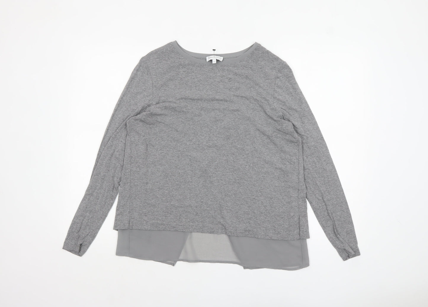 Warehouse Women Grey Long Sleeve Tunic Blouse UK 10 Viscose Elastane