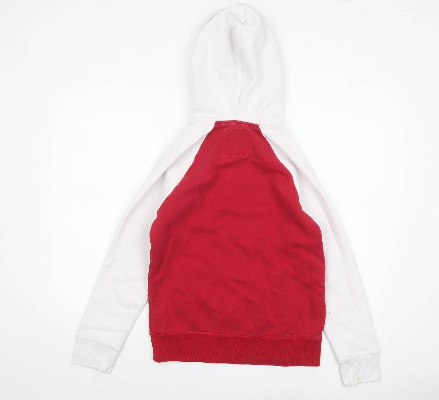 Hollister Men’s Red White Pullover Hoodie XS Fleece Logo Sweatshirt