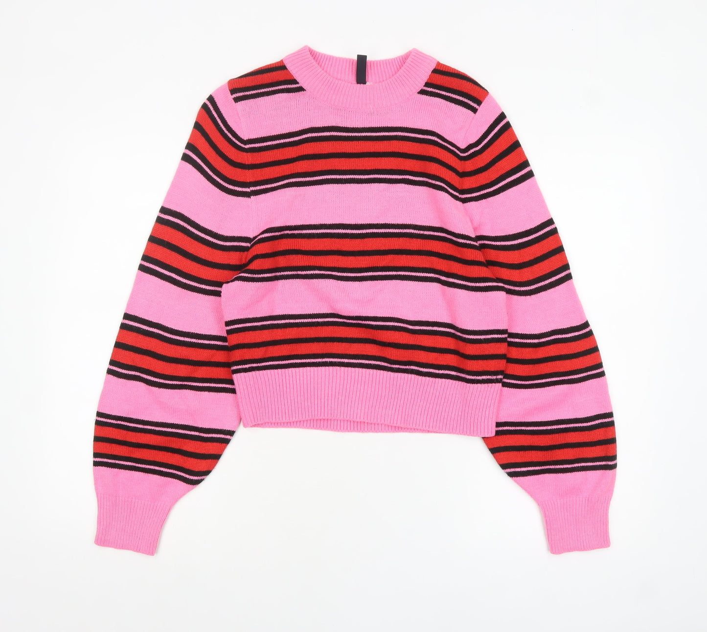 H&M Divided Women's Multicoloured Striped Crew Neck Pullover Jumper XS