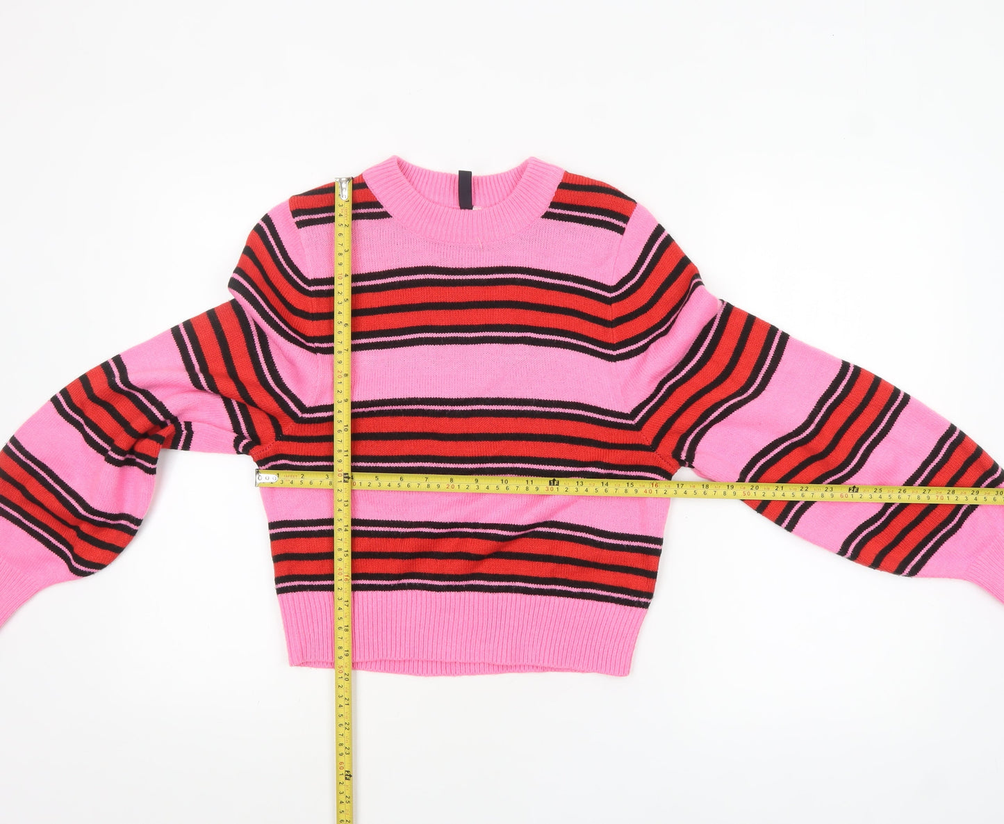 H&M Divided Women's Multicoloured Striped Crew Neck Pullover Jumper XS