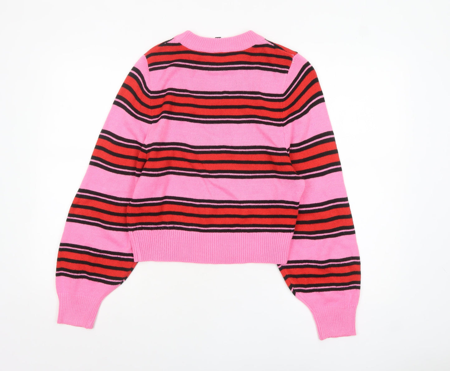 H&M Divided Women's Multicoloured Striped Crew Neck Pullover Jumper XS