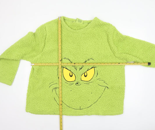 The Grinch Womens Green Fleece Pyjama Top 2XL Plus Size Winter