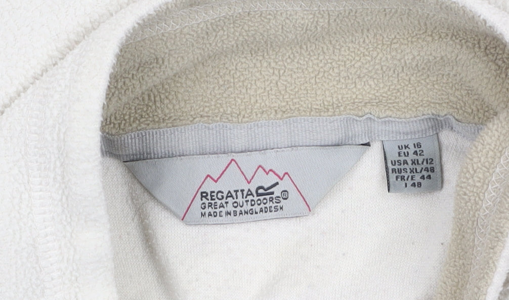 Regatta Great Outdoors Women Beige 1/2 Zip Fleece Sweatshirt UK 16