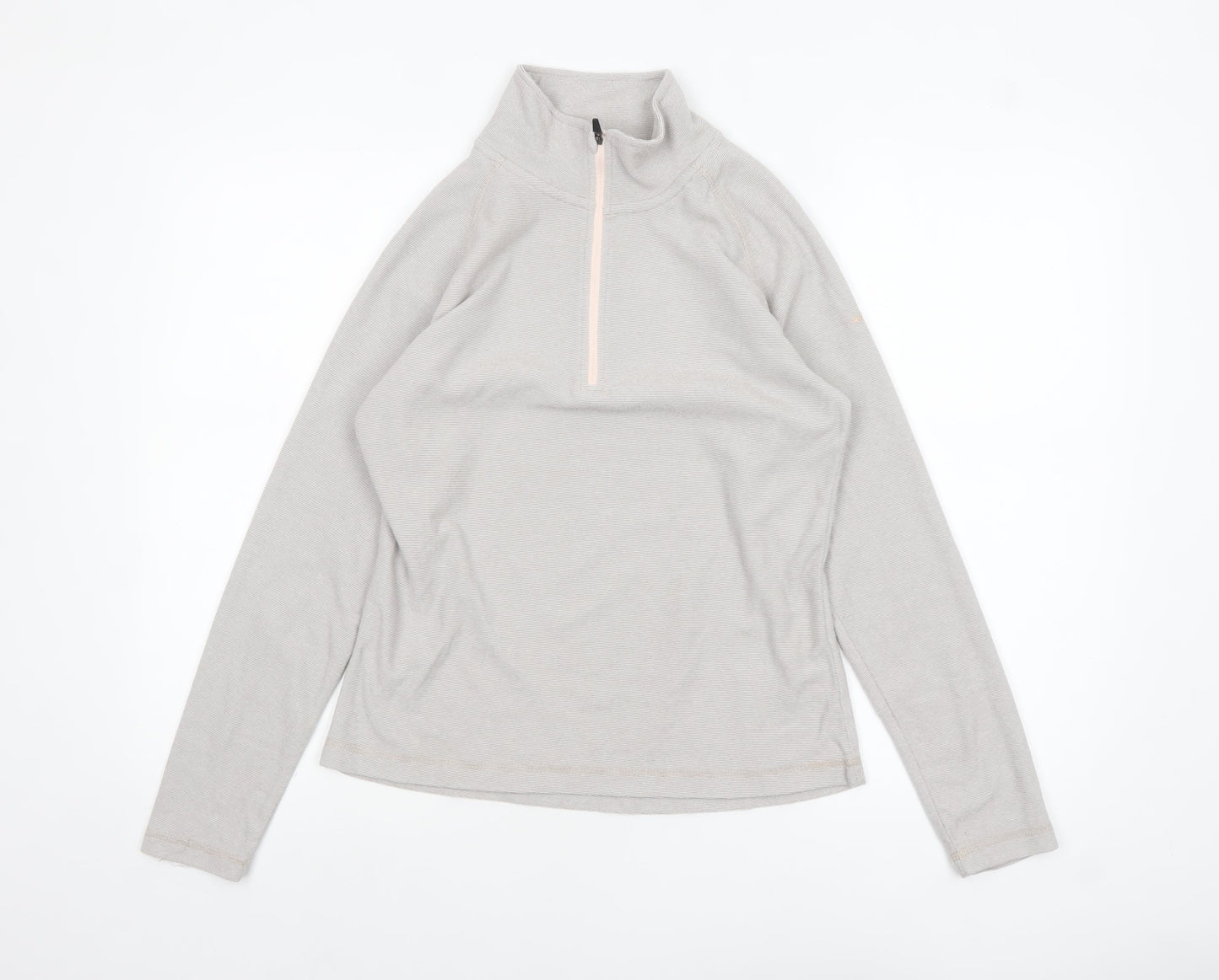 Trespass Womens Beige 1/2 Zip Pullover Hoodie UK 10 Polyester