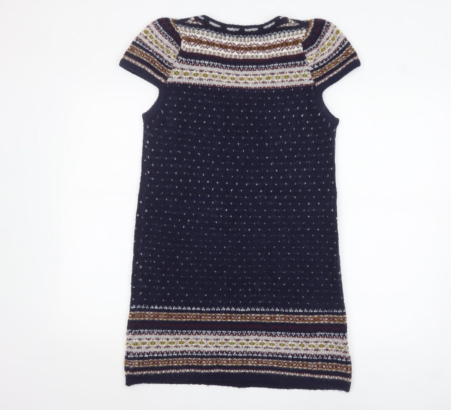 Easy Wear Women's Blue Fair Isle Jumper Dress Size 14