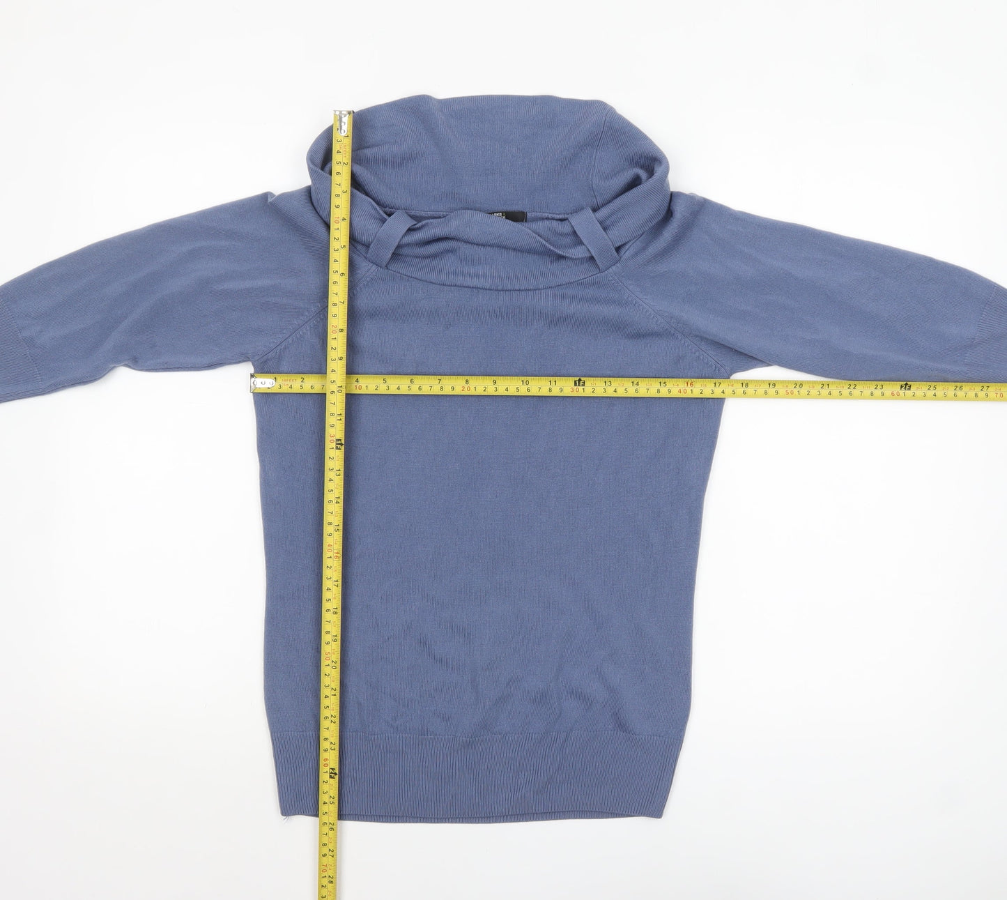 Marks and Spencer Women’s Blue Cowl Neck Knit Jumper Size 14