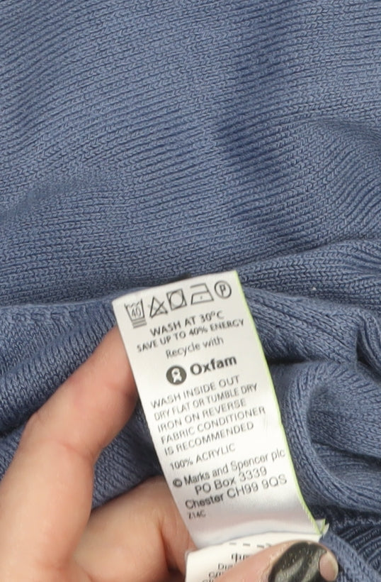 Marks and Spencer Women’s Blue Cowl Neck Knit Jumper Size 14