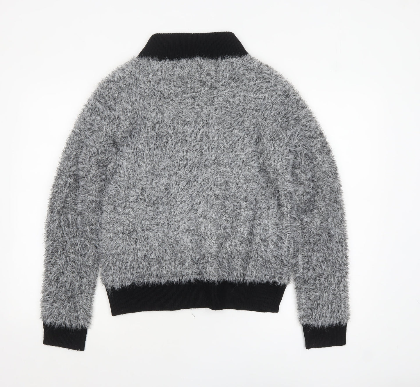 Katumi Women’s Grey Full Zip Chunky-Knit Jumper S